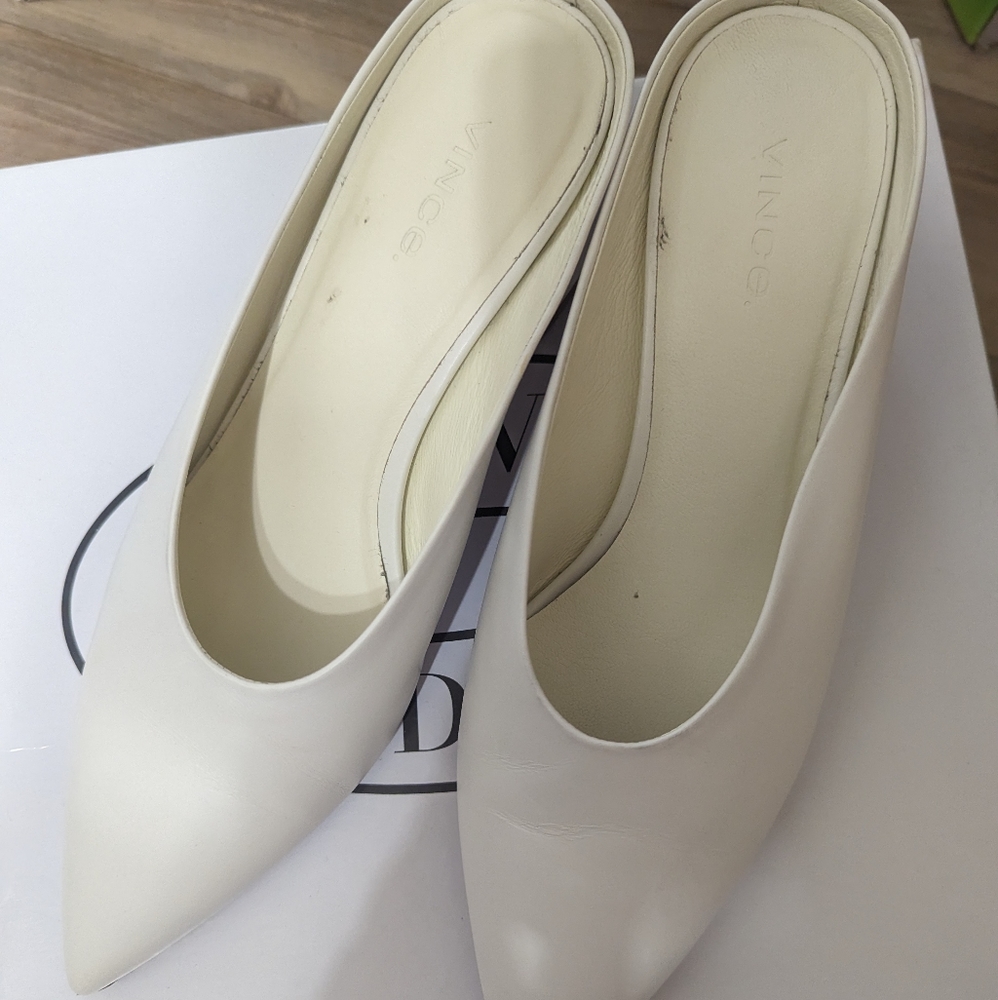 Vince mules white size 7